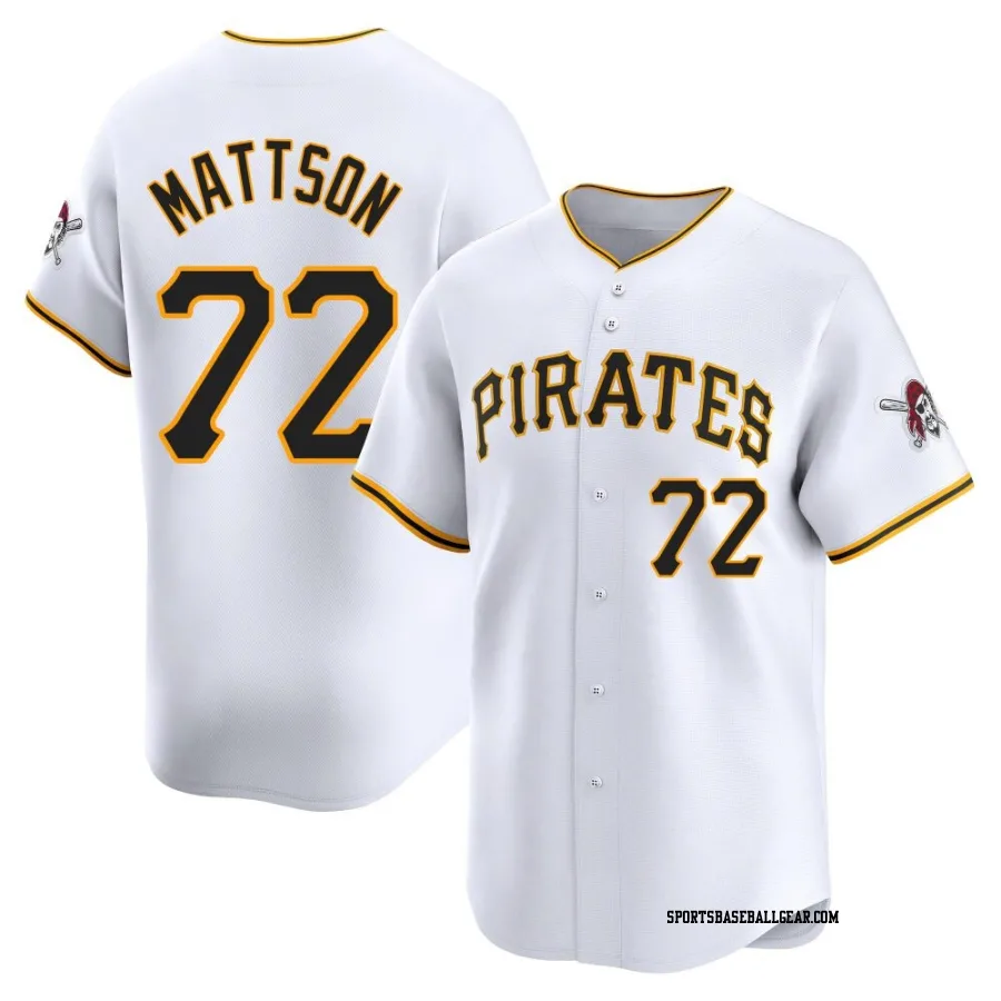 Isaac Mattson Youth Pittsburgh Pirates White Limited Home Jersey