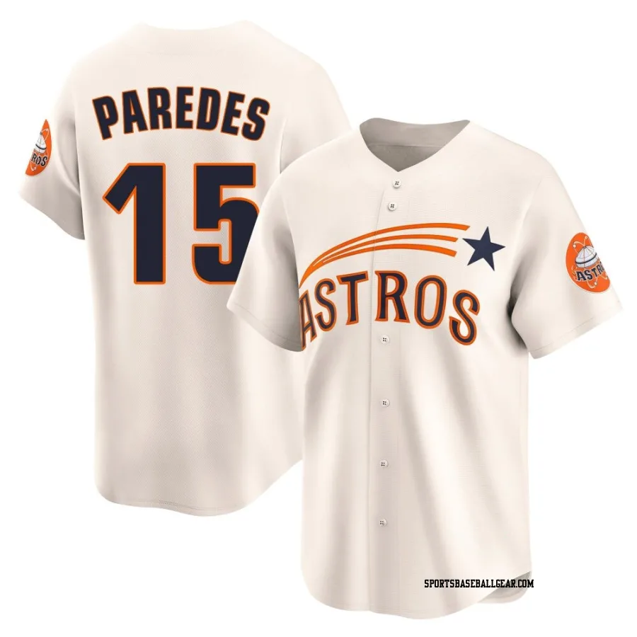 Isaac Paredes Men's Houston Astros Cream Limited Throwback Cooperstown Collection Jersey