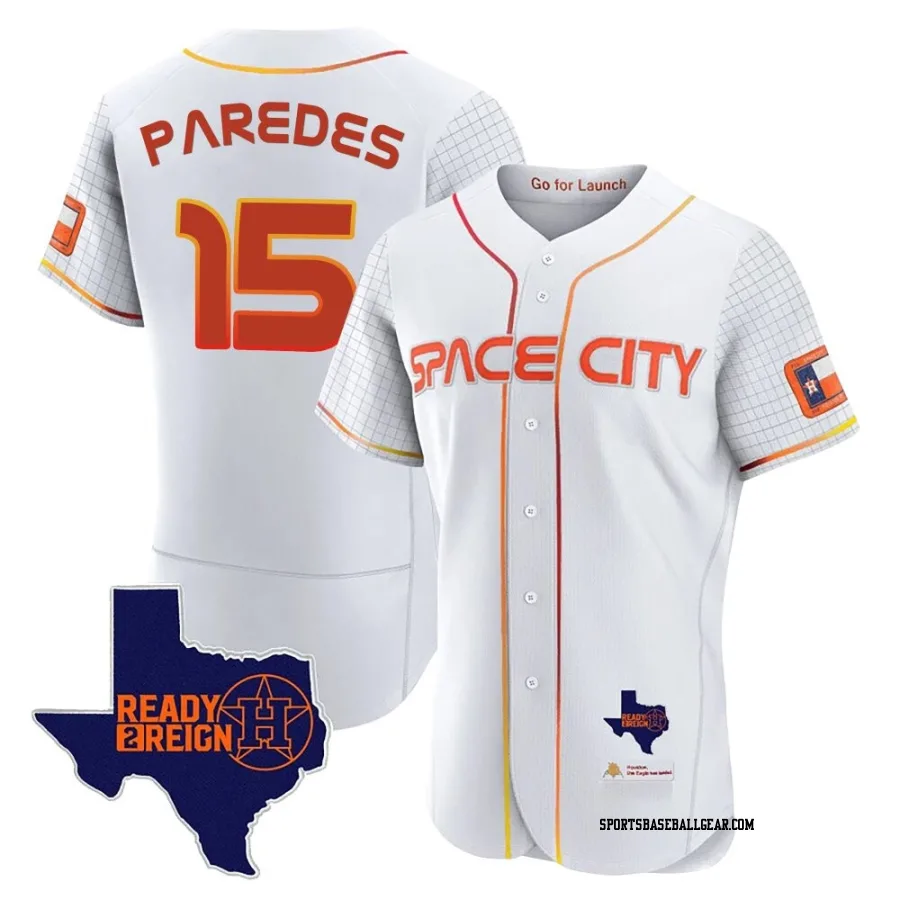 Isaac Paredes Men's Houston Astros White Authentic 2023 Space City Ready 2 Reign Flex Base Jersey