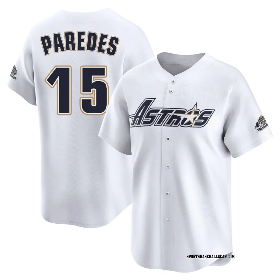 Isaac Paredes Men's Houston Astros White Limited Throwback Cooperstown Collection Jersey