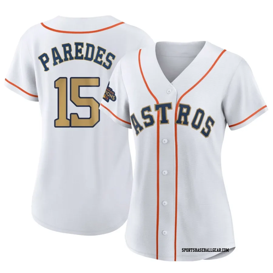 Isaac Paredes Women's Houston Astros Gold Replica White 2023 Collection Jersey