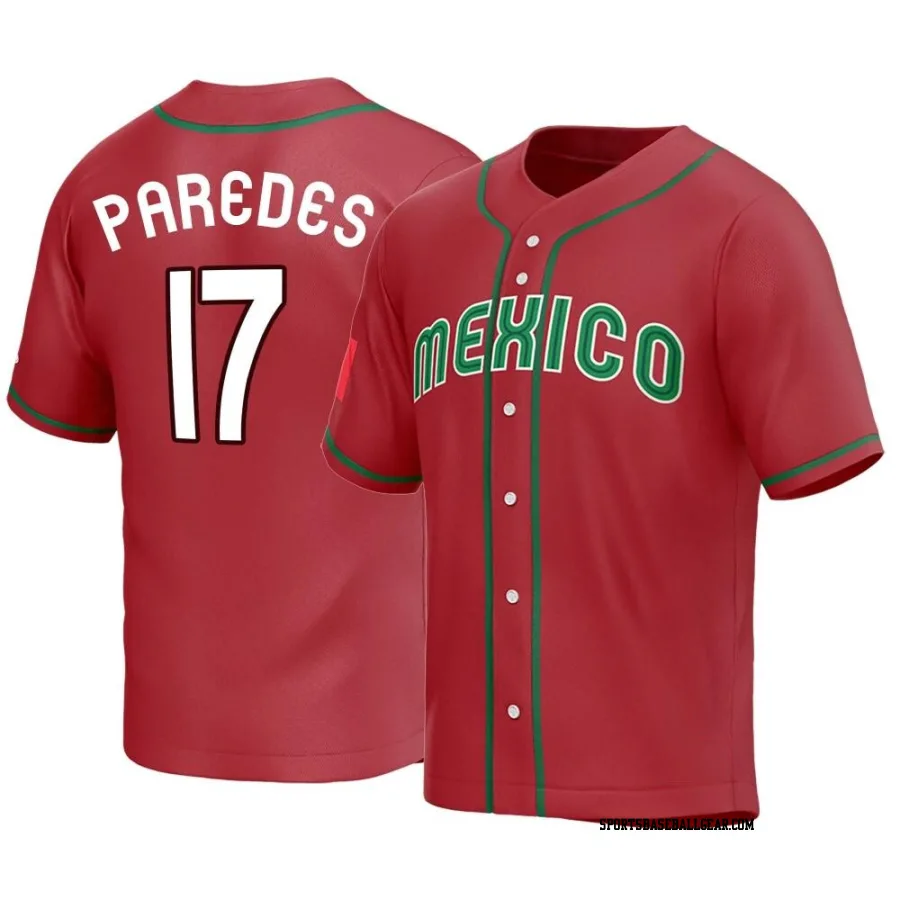 Isaac Paredes Youth Mexico Baseball Red Replica 2023 World Baseball Classic Jersey