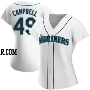 Isaiah Campbell Women's Seattle Mariners White Authentic Home Jersey