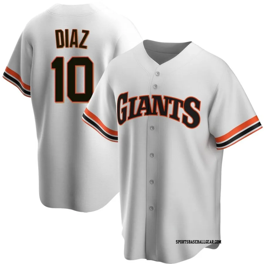 Isan Diaz Men's San Francisco Giants White Replica Home Cooperstown Collection Jersey