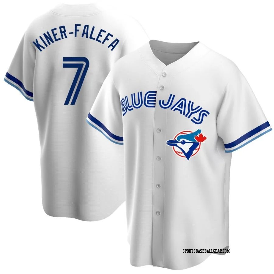 Isiah Kiner-Falefa Men's Toronto Blue Jays White Replica Home Cooperstown Collection Jersey