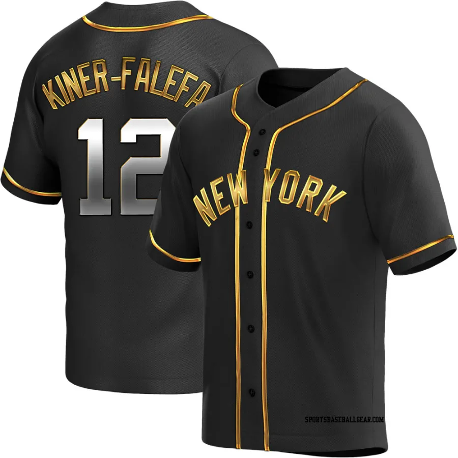 Isiah Kiner-Falefa Youth New York Yankees Black Golden Replica Alternate Jersey