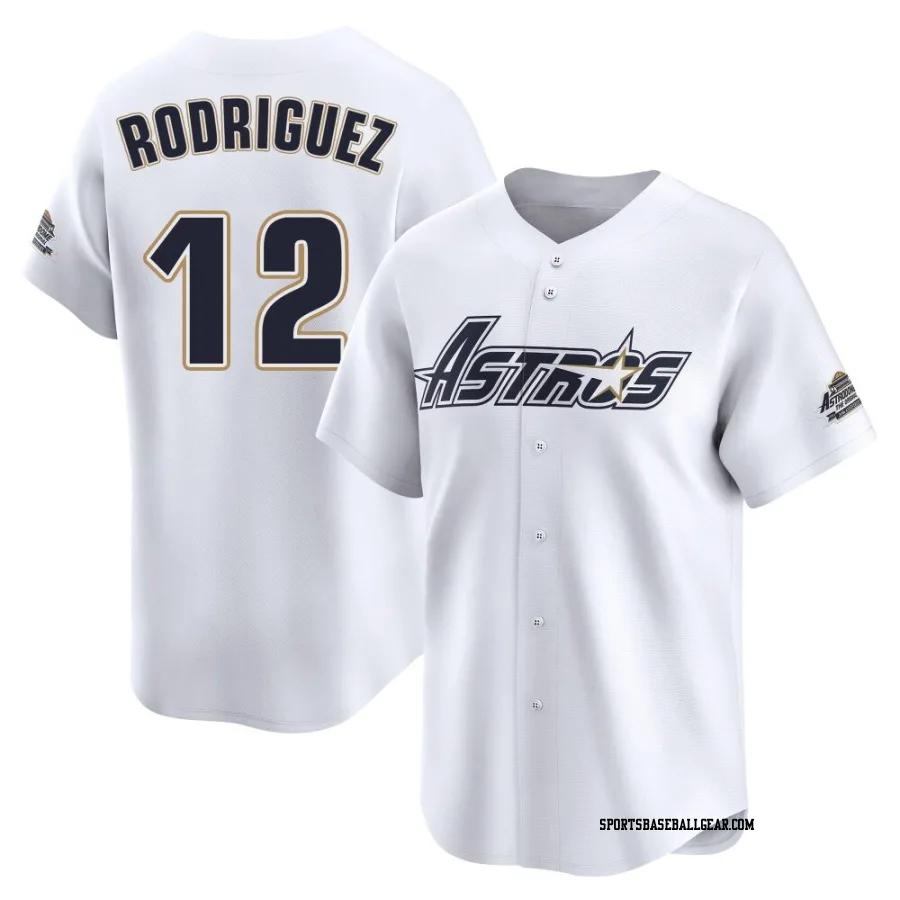 Ivan Rodriguez Men's Houston Astros White Limited Throwback Cooperstown Collection Jersey