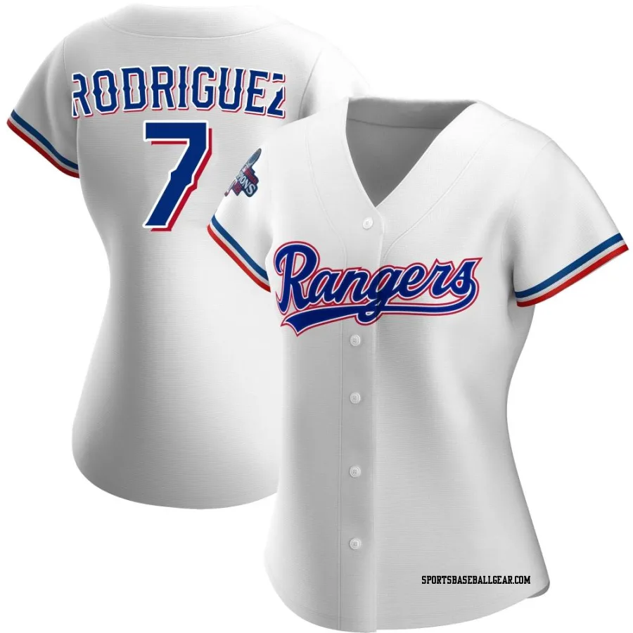 Ivan Rodriguez Women's Texas Rangers White Replica Home 2023 World Series Champions Jersey