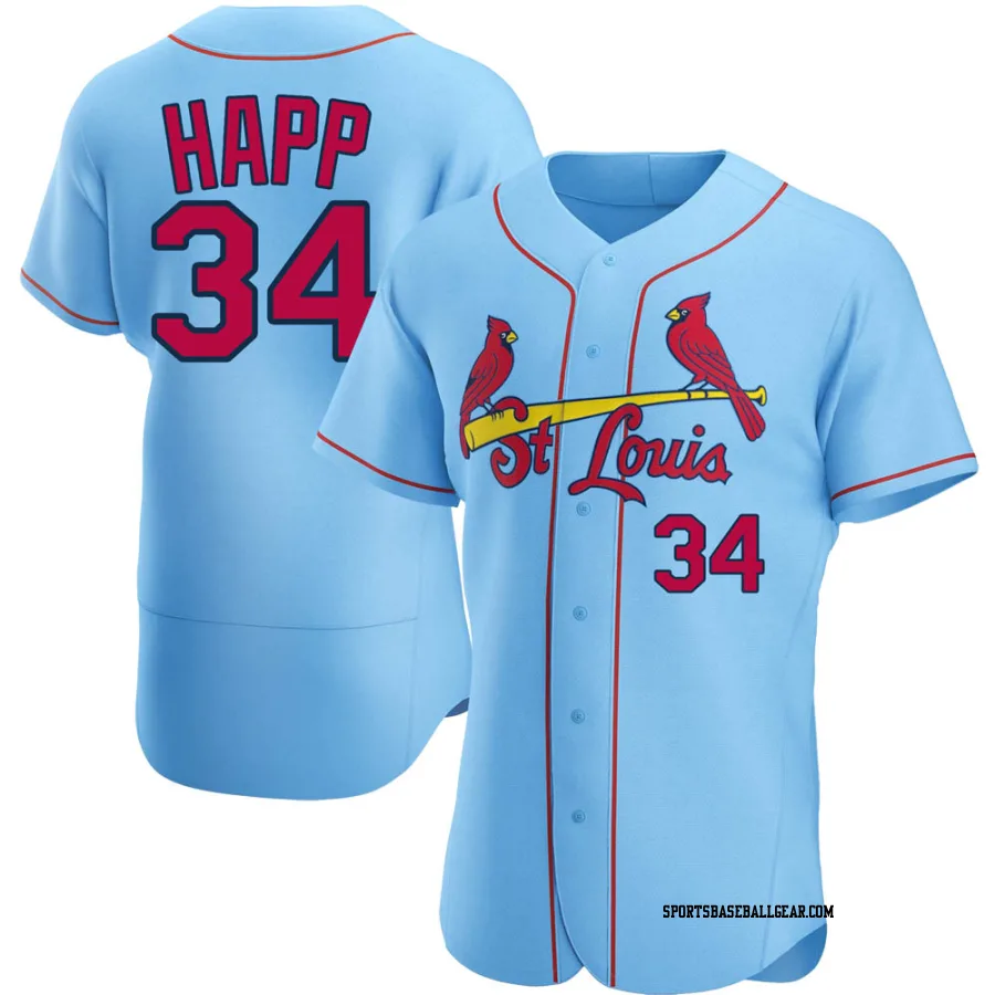 J.A. Happ Men's St. Louis Cardinals Light Blue Authentic Alternate Jersey