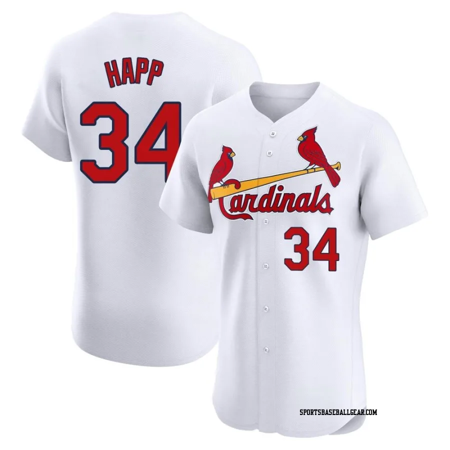 J.A. Happ Men's St. Louis Cardinals White Elite Home Jersey