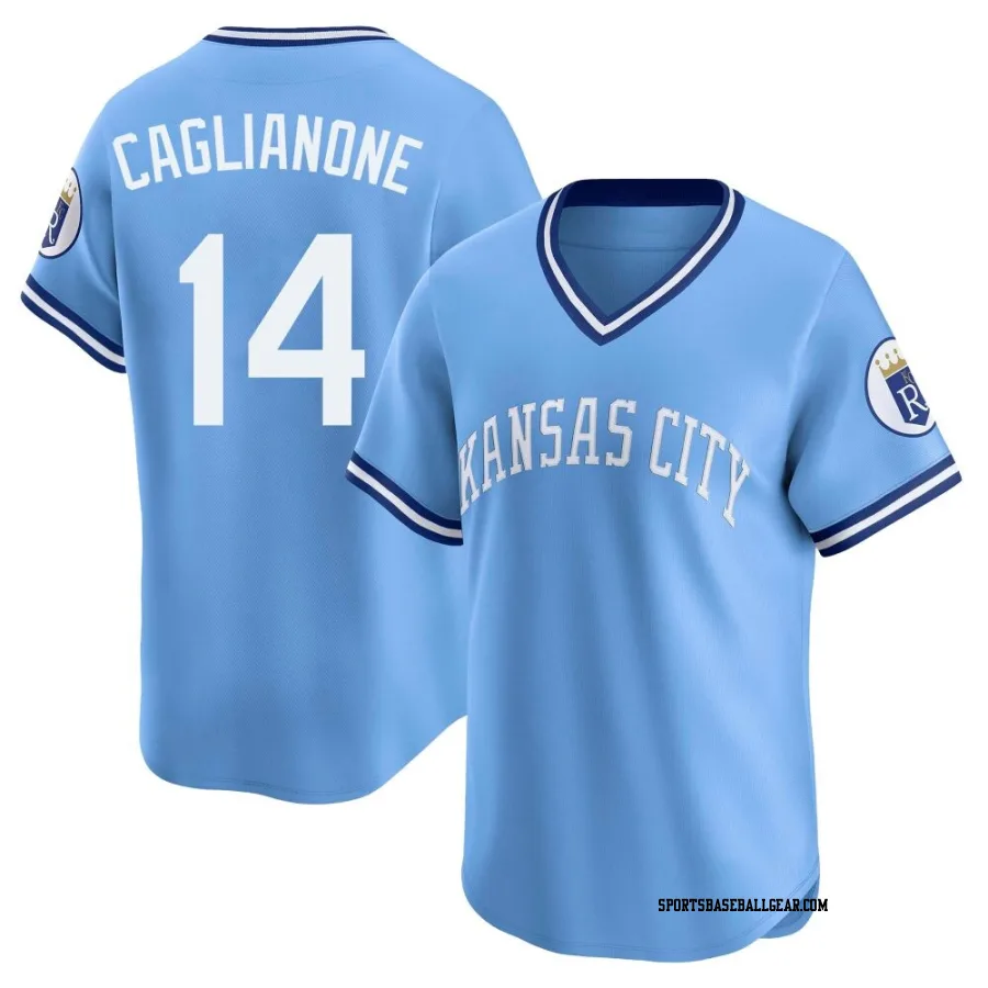 Jac Caglianone Men's Kansas City Royals Light Blue Limited Throwback Cooperstown Collection Jersey