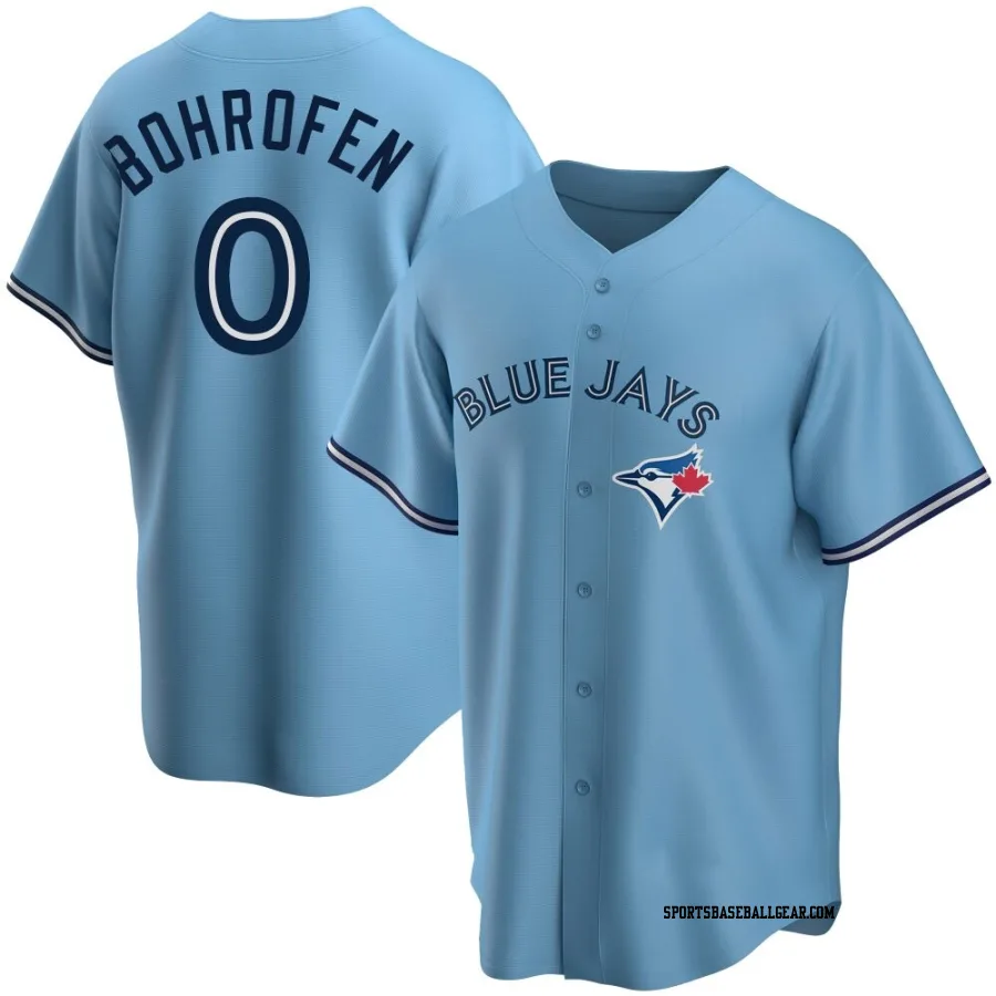 Jace Bohrofen Men's Toronto Blue Jays Blue Replica Powder Alternate Jersey