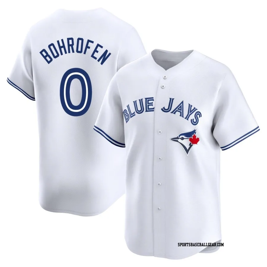 Jace Bohrofen Men's Toronto Blue Jays White Limited Home Jersey