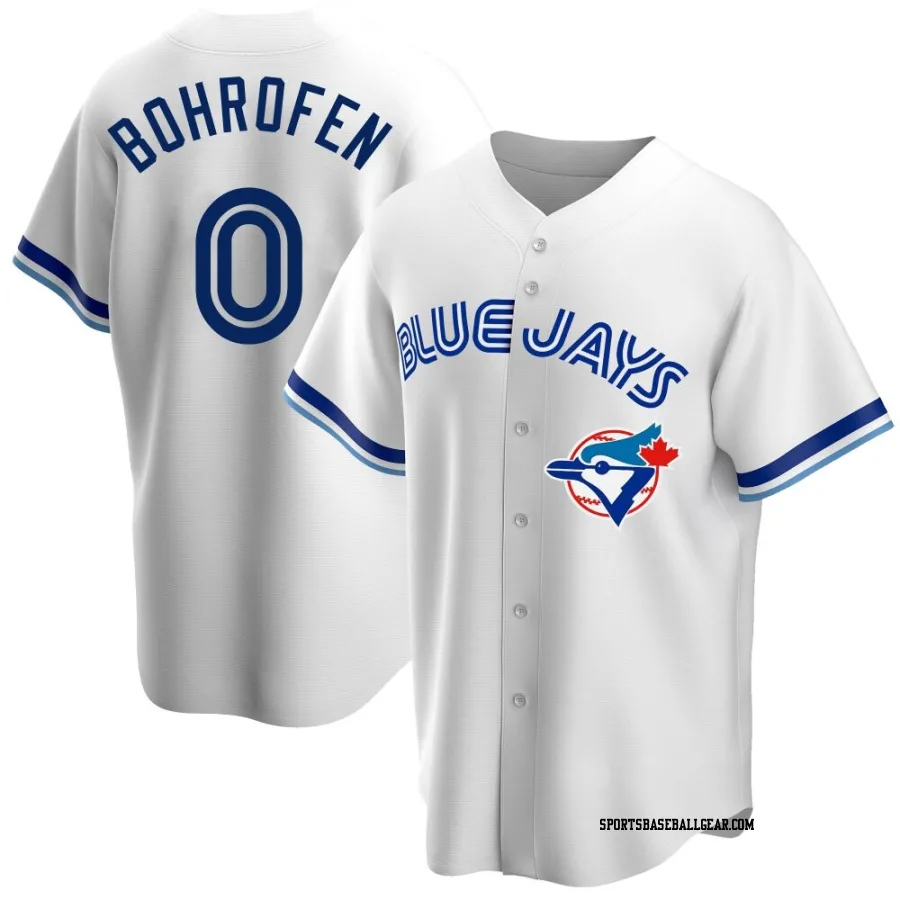 Jace Bohrofen Youth Toronto Blue Jays White Replica Home Cooperstown Collection Jersey