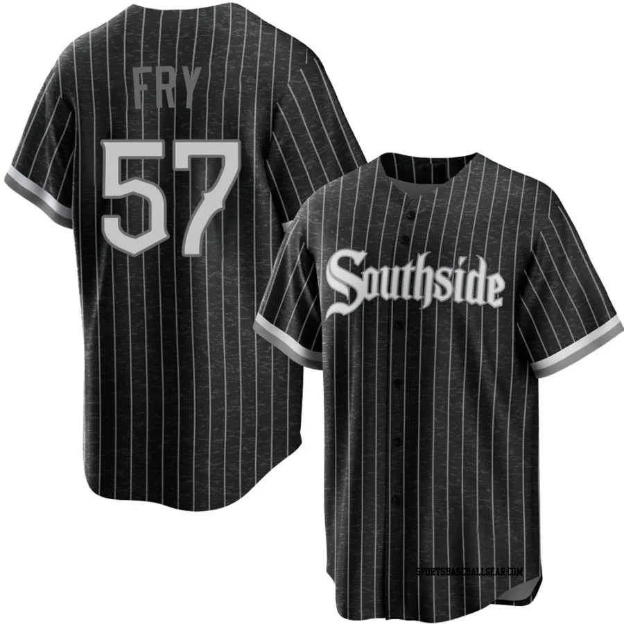 Jace Fry Youth Chicago White Sox Black Replica 2021 City Connect Jersey