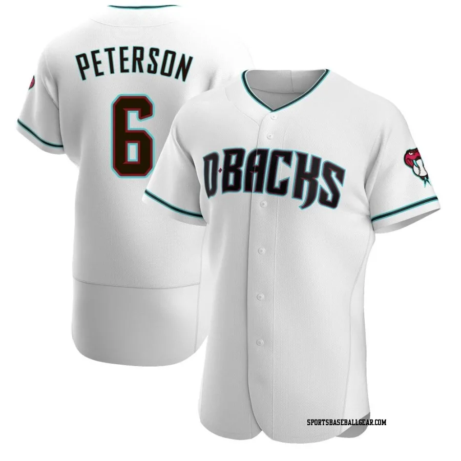 Jace Peterson Men's Arizona Diamondbacks White/Teal Authentic Alternate Jersey