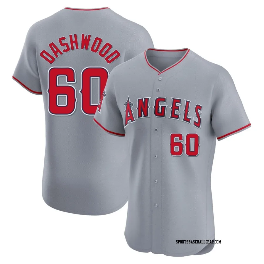 Jack Dashwood Men's Los Angeles Angels Gray Elite Road Jersey