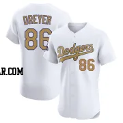 Jack Dreyer Men's Los Angeles Dodgers Gold Elite White 2025 Collection Jersey