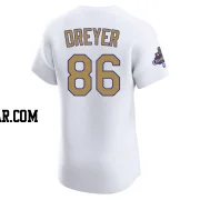 Jack Dreyer Men's Los Angeles Dodgers Gold Elite White 2025 Collection Jersey