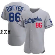 Jack Dreyer Men's Los Angeles Dodgers Gray Authentic Away Official 2024 World Series Champions Jersey