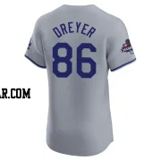 Jack Dreyer Men's Los Angeles Dodgers Gray Elite Road World Series Champions Jersey