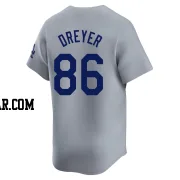 Jack Dreyer Men's Los Angeles Dodgers Gray Limited Away 2024 World Series Jersey
