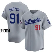 Jack Dreyer Men's Los Angeles Dodgers Gray Limited Away World Series Champions Jersey