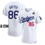 Jack Dreyer Men's Los Angeles Dodgers White Elite Home 2024 World Series Jersey