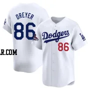 Jack Dreyer Men's Los Angeles Dodgers White Limited Home 2024 World Series Champions Jersey