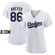 Jack Dreyer Women's Los Angeles Dodgers White/Gold Replica 2021 Gold Program Player Jersey