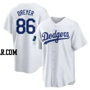 Jack Dreyer Youth Los Angeles Dodgers White Replica 2024 World Tour Seoul Series Home Jersey