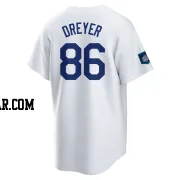 Jack Dreyer Youth Los Angeles Dodgers White Replica 2024 World Tour Seoul Series Home Jersey