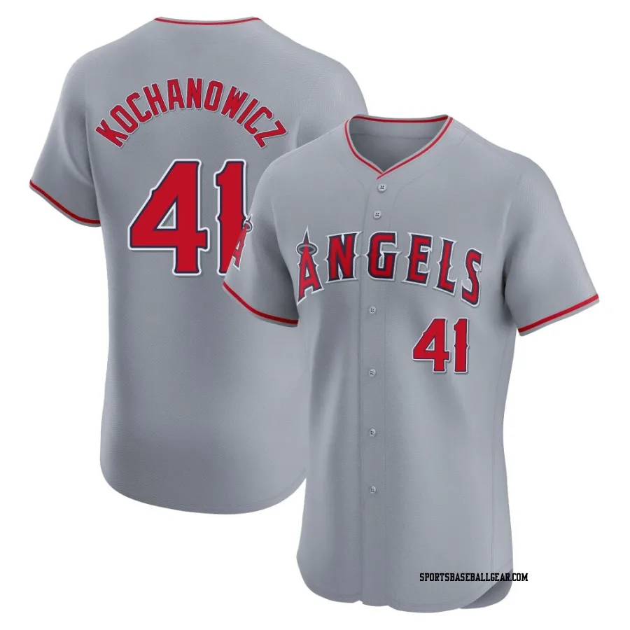Jack Kochanowicz Men's Los Angeles Angels Gray Elite Road Jersey