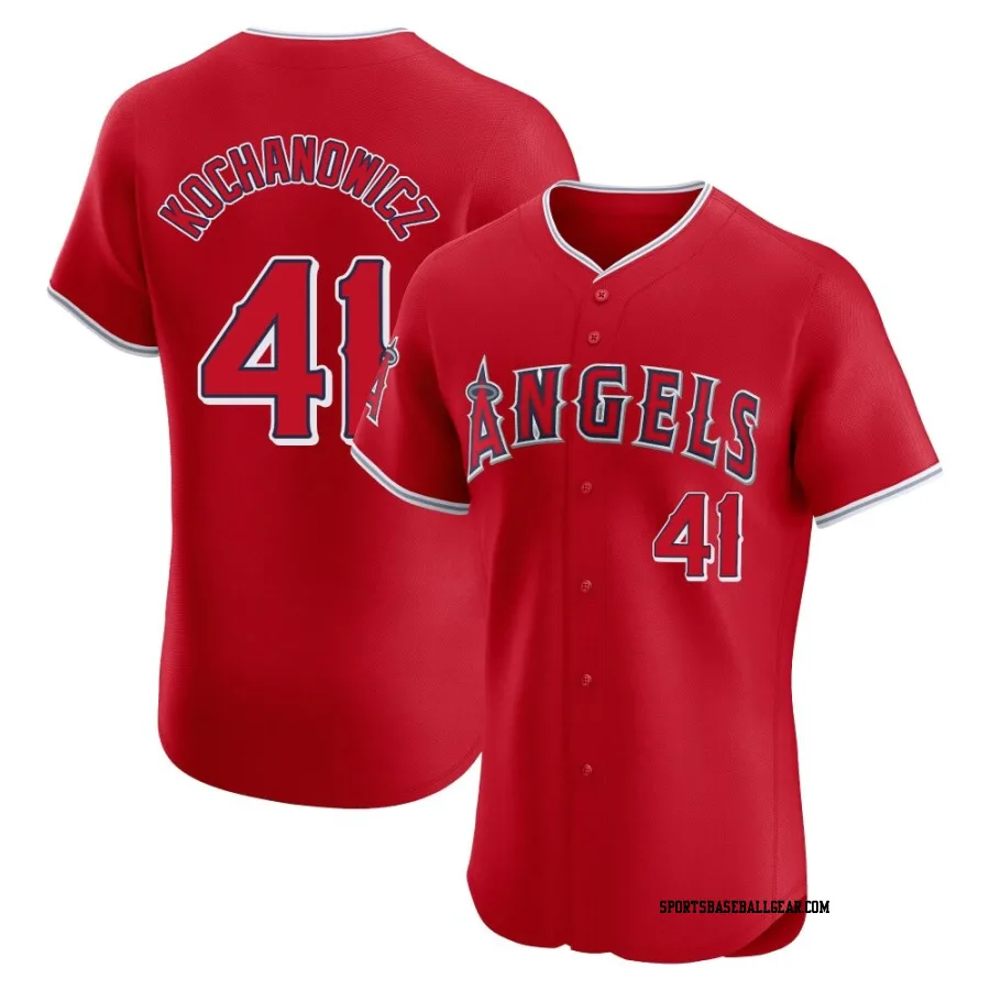 Jack Kochanowicz Men's Los Angeles Angels Red Elite Alternate Jersey