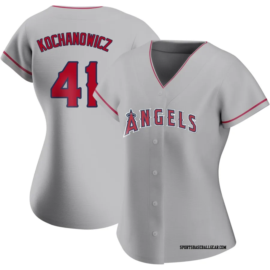Jack Kochanowicz Women's Los Angeles Angels Authentic Silver Road Jersey
