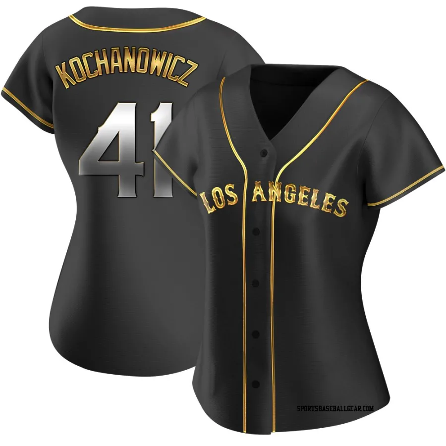 Jack Kochanowicz Women's Los Angeles Angels Black Golden Replica Alternate Jersey