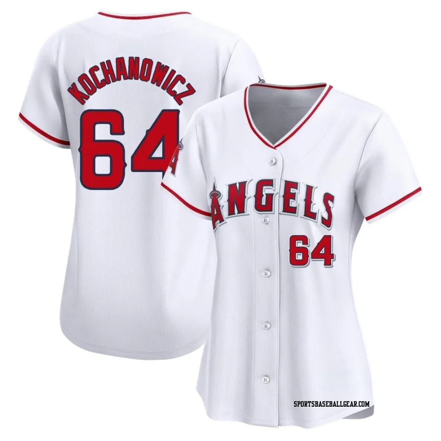 Jack Kochanowicz Women's Los Angeles Angels White Limited Home Jersey