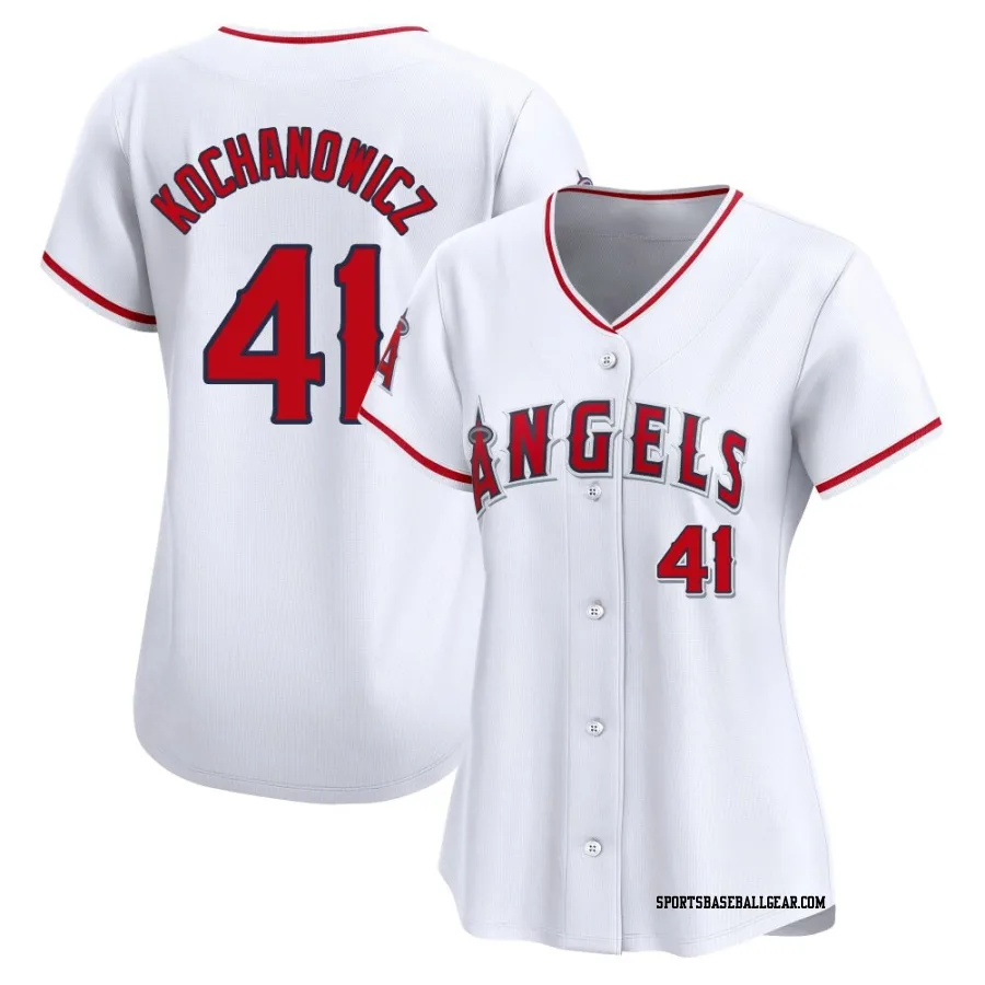 Jack Kochanowicz Women's Los Angeles Angels White Limited Home Jersey