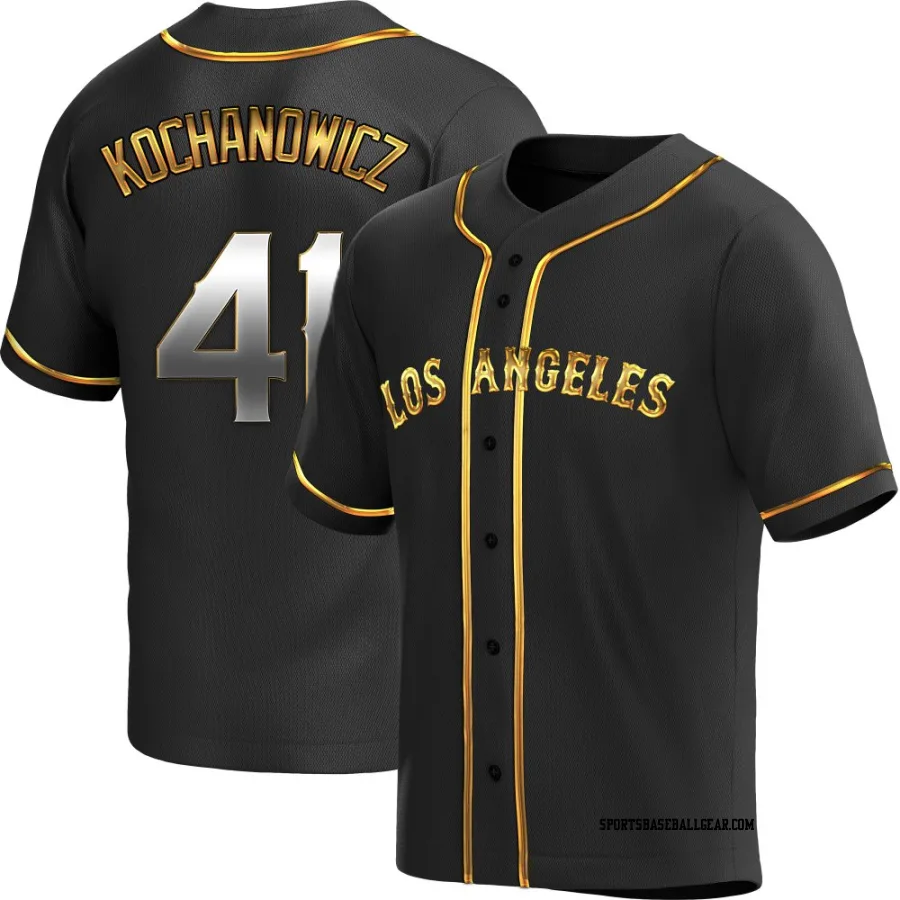 Jack Kochanowicz Youth Los Angeles Angels Black Golden Replica Alternate Jersey