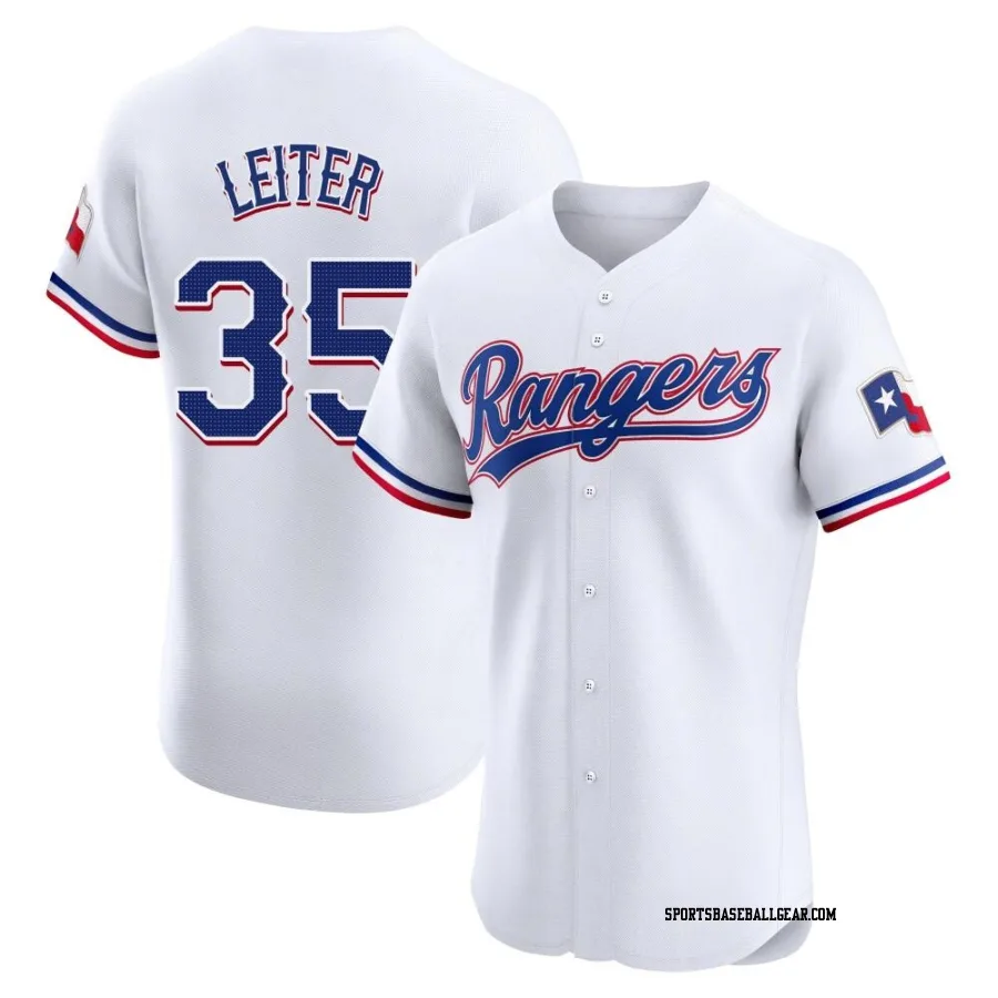 Jack Leiter Men's Texas Rangers White Elite Home Jersey