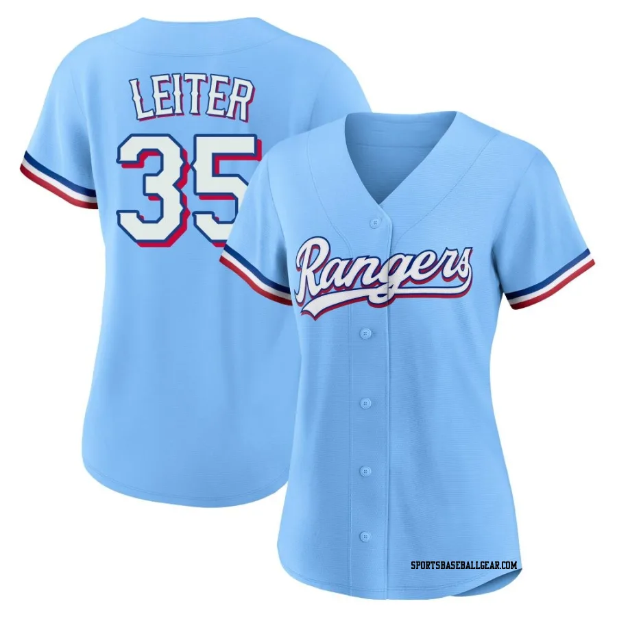 Jack Leiter Women's Texas Rangers Light Blue Replica Alternate Jersey
