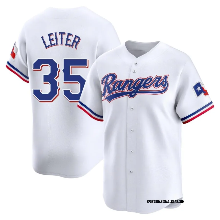 Jack Leiter Youth Texas Rangers White Limited Home Jersey