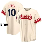 Jack Lopez Men's Los Angeles Angels Cream Replica 2022 City Connect Jersey