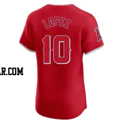 Jack Lopez Men's Los Angeles Angels Red Elite Alternate Jersey