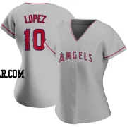 Jack Lopez Women's Los Angeles Angels Authentic Silver Road Jersey
