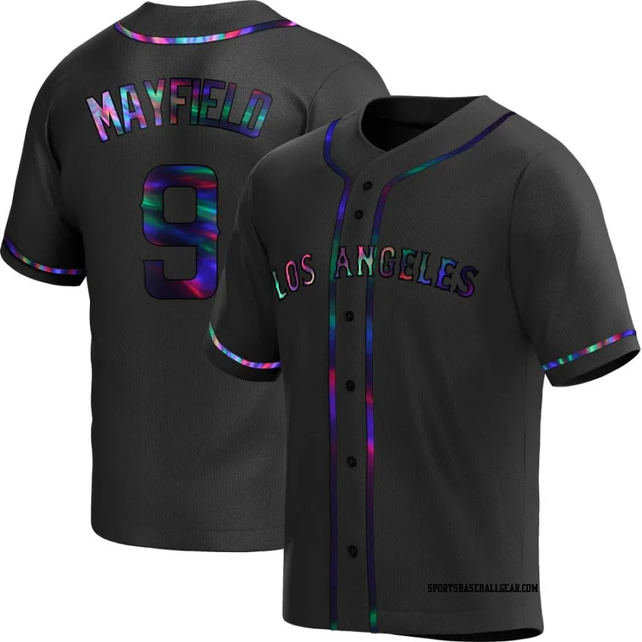 Jack Mayfield Youth Los Angeles Angels Black Holographic Replica Alternate Jersey