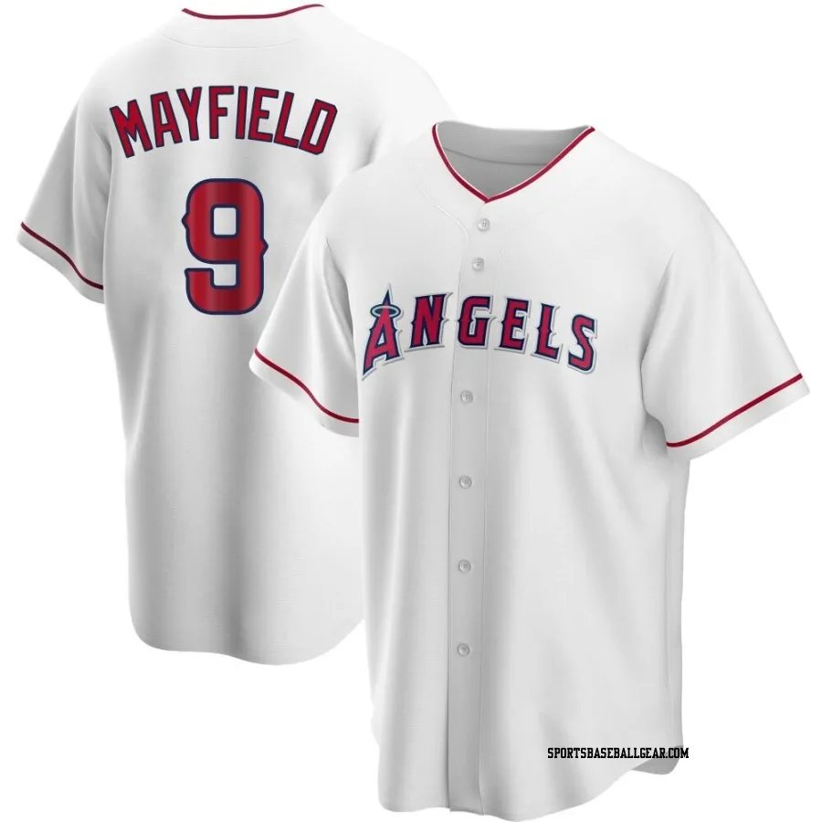 Jack Mayfield Youth Los Angeles Angels White Replica Home Jersey