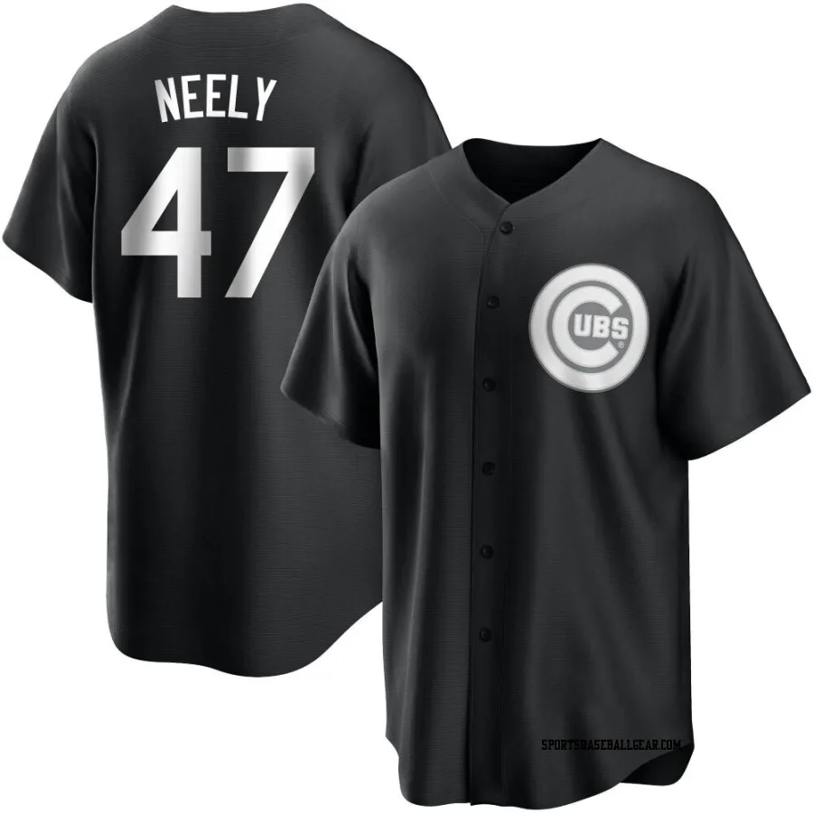 Jack Neely Men's Chicago Cubs Black/White Replica Jersey