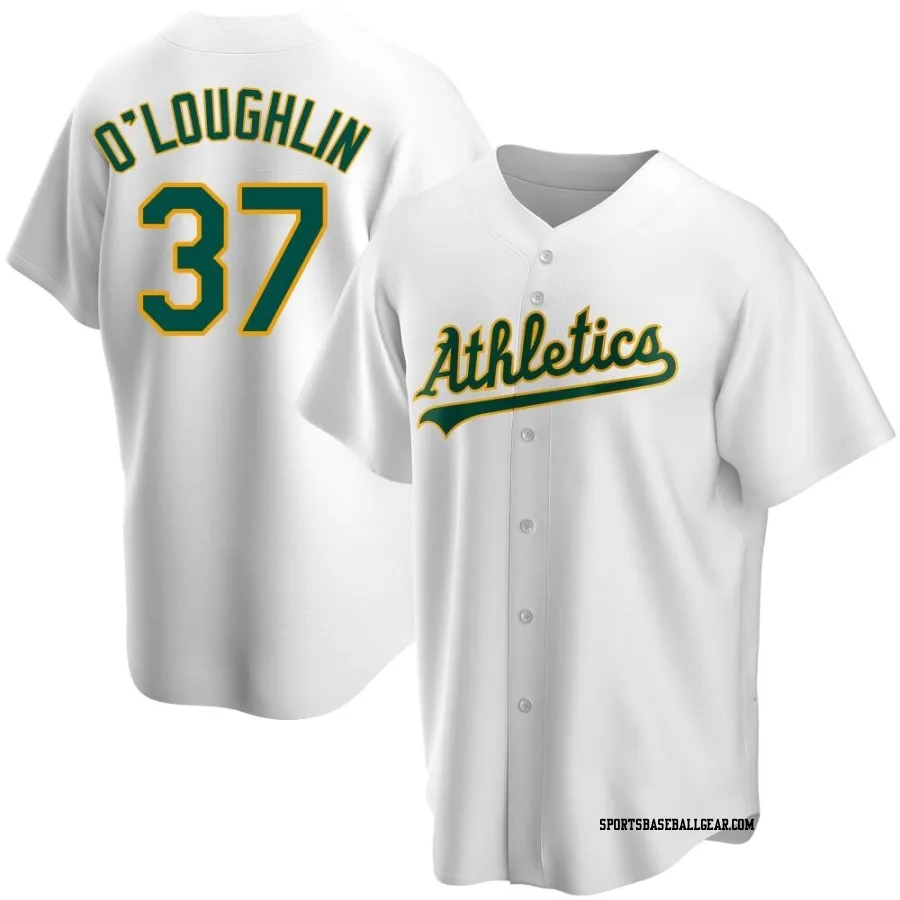 Jack O'Loughlin Men's Oakland Athletics White Replica Home Jersey