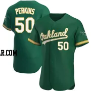 Jack Perkins Men's Oakland Athletics Green Authentic Kelly Alternate Jersey